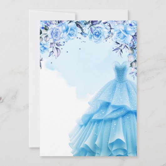 Elegant Quinceanera Einladung (Rückseite)