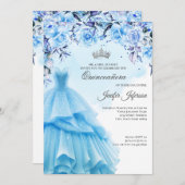 Elegant Quinceanera Einladung (Vorne/Hinten)