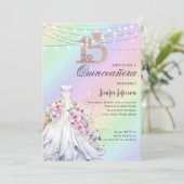 Elegant Quinceanera Einladung (Stehend Vorderseite)