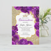 Elegant Quinceanera Einladung (Stehend Vorderseite)