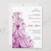 Elegant Quinceanera Einladung (Vorderseite)