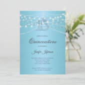 Elegant Quinceanera Einladung (Stehend Vorderseite)