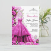 Elegant Quinceanera Einladung (Stehend Vorderseite)