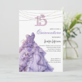 Elegant Quinceanera Einladung (Stehend Vorderseite)