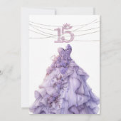Elegant Quinceanera Einladung (Rückseite)