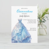 Elegant Quinceanera Einladung (Stehend Vorderseite)