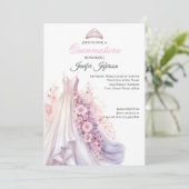 Elegant Quinceanera Einladung (Stehend Vorderseite)