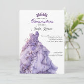 Elegant Quinceanera Einladung (Stehend Vorderseite)