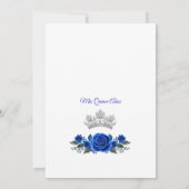 Elegant Quinceañera Einladung Floral Blue Z3 (Rückseite)