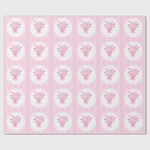 Elegant Quinceañera Floral Bouquet Rosa und Weiß Geschenkpapier