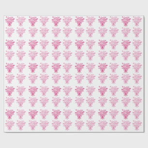 Elegant Quinceañera Floral Bouquet   Rosa und Weiß Geschenkpapier