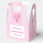 Elegant Quinceañera Floral Bouquet | Rosa und Weiß Geschenkschachtel (Geöffnet)