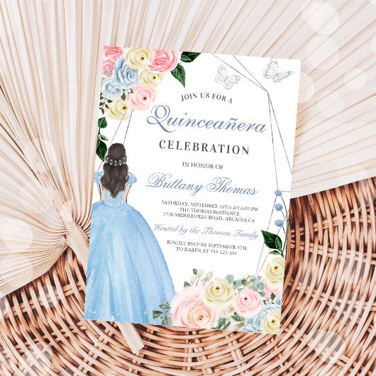 Elegant Quinceañera Invitation Card Einladung