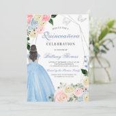 Elegant Quinceañera Invitation Card Einladung (Stehend Vorderseite)