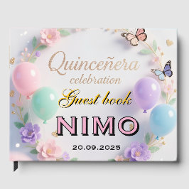 Elegant Quinceañera personalized name and date Gästebuch