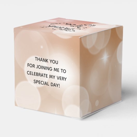 Elegant Quinceañera Pink Blush Bokeh Geschenkschachtel (Rückseite)