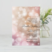 Elegant Quinceañera Pink Blush Einladung (Stehend Vorderseite)