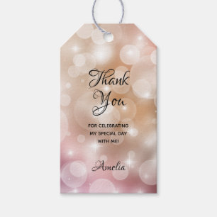 Elegant Quinceañera Pink Blush Gefallen Geschenkanhänger