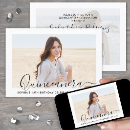 Elegant Quinceañera Script 2 Foto 15. Geburtstag Einladung