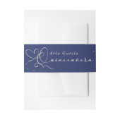 Elegant Quinceanera Script Royal Blue Einladungsbanderole (Vorderseite Beispiel)