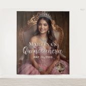Elegant Quinceañera Tapestry Photo Backdrop Wandteppich (Vorderseite)