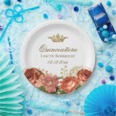 Elegant Quinceanera Tiara Floral Pappteller (Party)