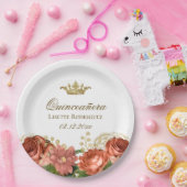 Elegant Quinceanera Tiara Floral Pappteller (Party)