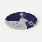 Elegant Quinceañera White Gown Pappteller (Schrägansicht)