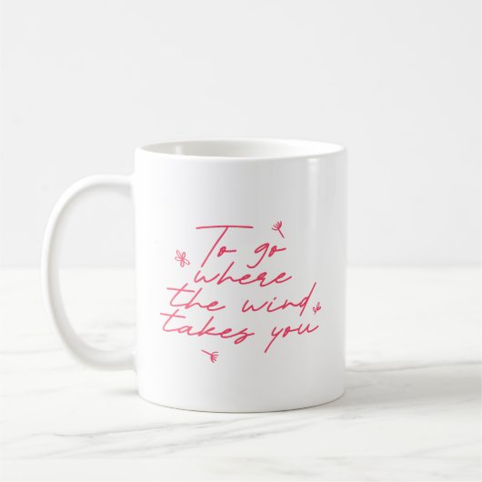 Elegant Quote Pink White Embrace Life Reminder Kaffeetasse (Links)