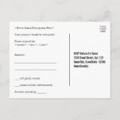 Elegant "R.S.V.P." Postkarte (Rückseite)