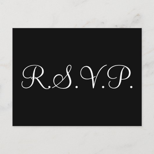 Elegant "R.S.V.P." Postkarte (Vorderseite)
