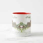 Elegant Rabbit Bunny Green New Year Wish, Date Zweifarbige Tasse (Mittel)