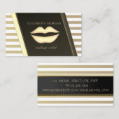 Elegant raffiniert gestylt, gestreift, Lippen Visitenkarte (Vorne/Hinten)