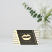 Elegant raffiniert gestylt, gestreift, Lippen Visitenkarte (Stehend Vorderseite)