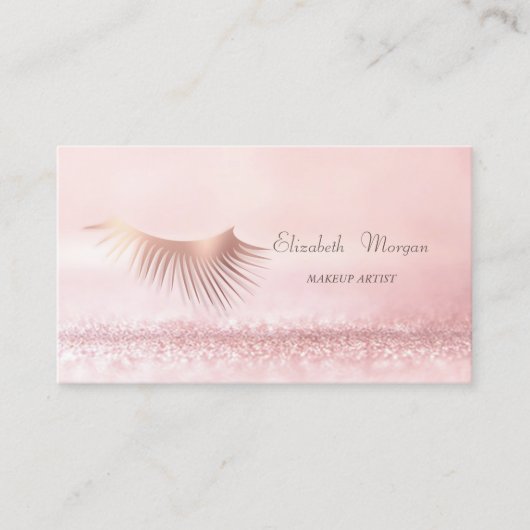 Elegant raffiniert modern pink Bokeh Lashes Visitenkarte (Vorderseite)