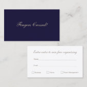 Elegant Raffle Ticket Navy Blue (Vorne/Hinten)