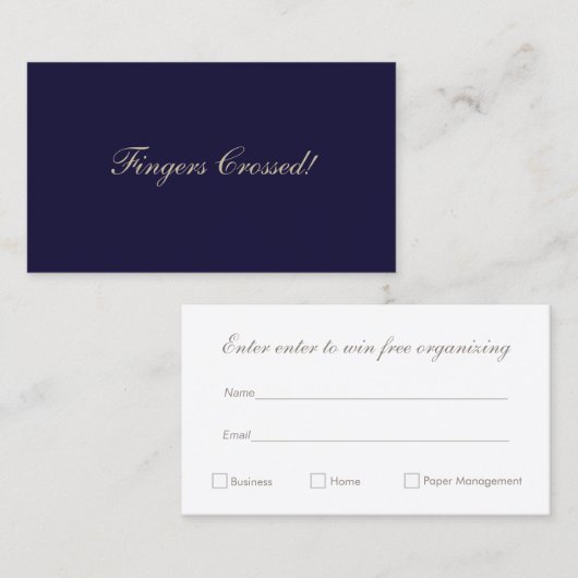 Elegant Raffle Ticket Navy Blue (Vorne/Hinten)