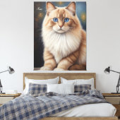 Elegant Ragdoll Cat Painting Leinwanddruck (Insitu (Schlafzimmer))
