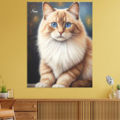 Elegant Ragdoll Cat Painting Leinwanddruck (Insitu (Wohnzimmer))