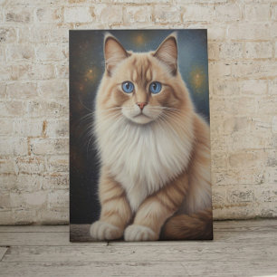 Elegant Ragdoll Cat Painting Leinwanddruck