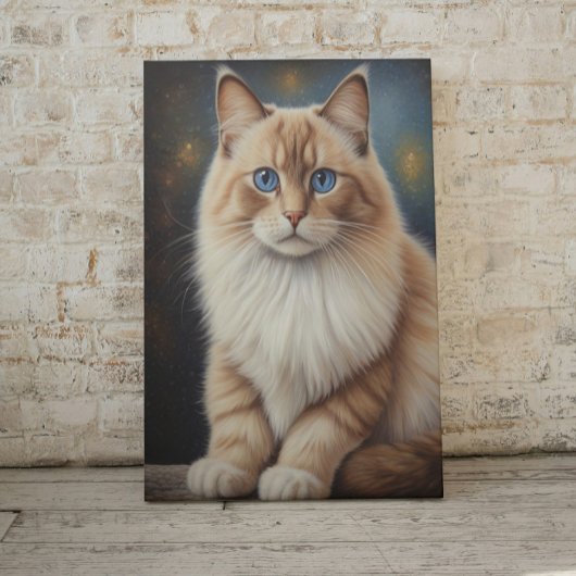 Elegant Ragdoll Cat Painting Leinwanddruck