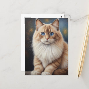 Elegant Ragdoll Cat Painting Postkarte
