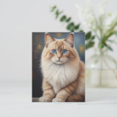 Elegant Ragdoll Cat Painting Postkarte (Stehend Vorderseite)