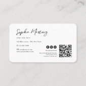 Elegant Rainbow Agate gold Glitter & QR Code Logo Visitenkarte (Rückseite)