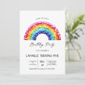 Elegant Rainbow Birthday party Einladung (Stehend Vorderseite)