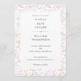 Elegant Rainbow Confetti Foto Wedding Einladung