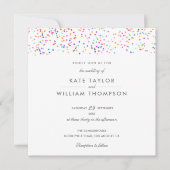 Elegant Rainbow Confetti Foto Wedding Einladung (Vorderseite)
