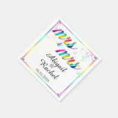 Elegant Rainbow Floral Mrs. Wedding Napkin Serviette (Ecke)