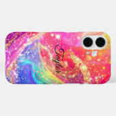Elegant Rainbow Glam & Glitter Personalized Case-Mate iPhone Hülle (Rückseite (Horizontal))