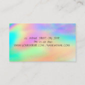 Elegant Rainbow Holographic, Gold Lotus Visitenkarte (Rückseite)
